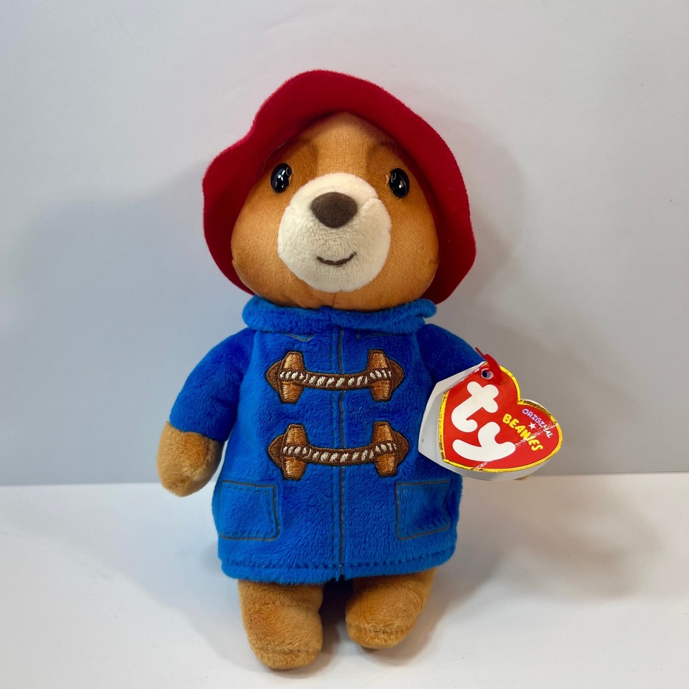 Ty Beanie Babies Paddington Bear Plush Blue Coat Red Hat 8 inch 2022 NWT